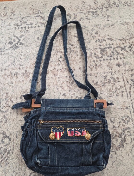 Handbags - Denim Shoulder Bag Patriotic USA Fabric Y2K Americana